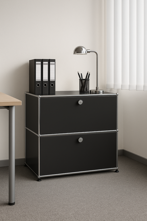 USM Haller Regal Schwarz 1x2