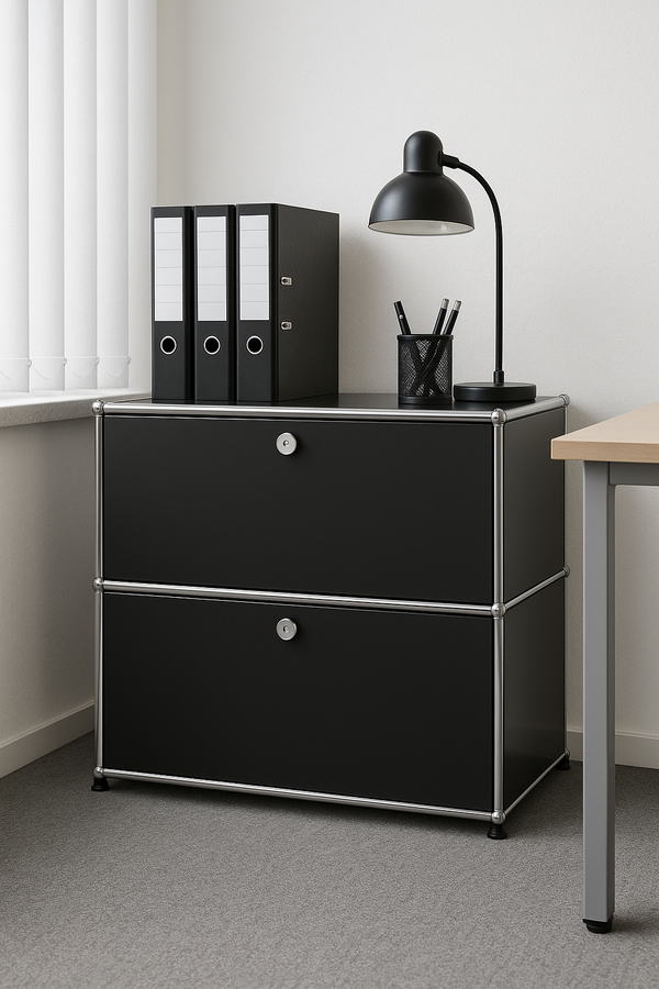 USM Haller Regal Schwarz 1x2