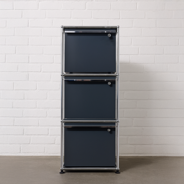 Corps USM Haller A4/A4/A4 en gris anthracite avec serrure