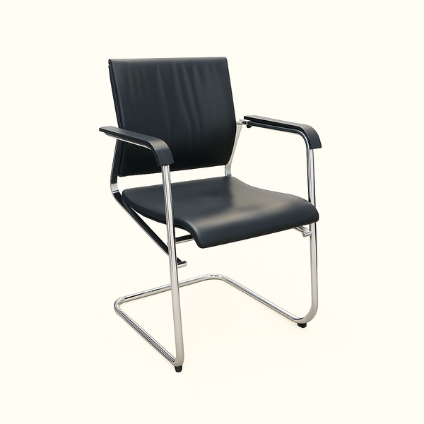 Chaise cantilever en cuir Wilkhahn Sito