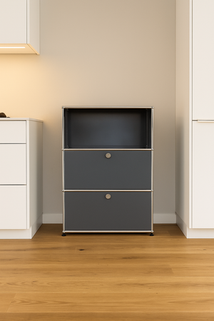 USM Haller Regal #1173 1x3 mit Ausziehtüre und Klapptüre