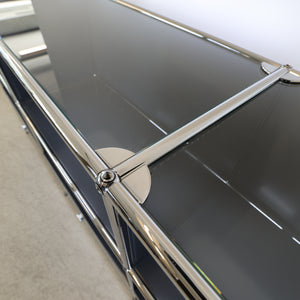 USM Haller E Highboard Anthrazitgrau 3x3 mit Bücherstütze
