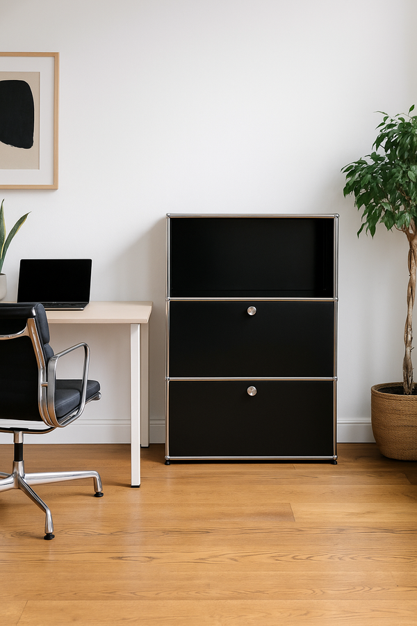 USM Haller Regal #1173 1x3 mit Ausziehtüre und Klapptüre