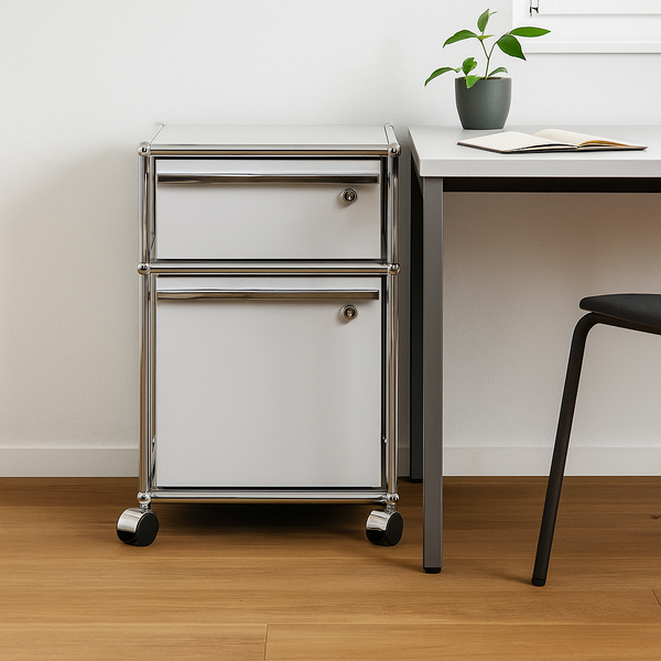 Corps USM Haller gris clair sur roulettes