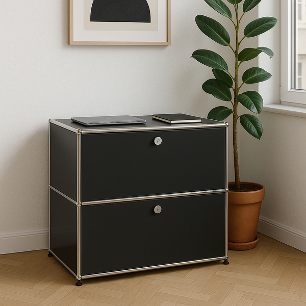 USM Haller Regal Schwarz 1x2