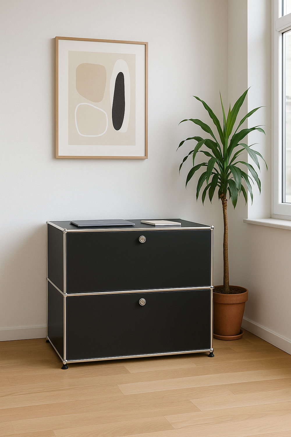 USM Haller Regal Schwarz 1x2