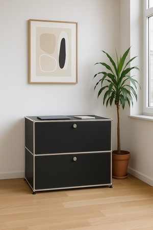 USM Haller Regal Schwarz 1x2