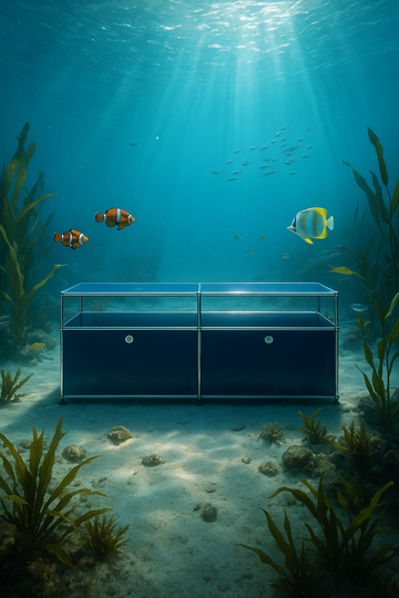 USM Haller Sideboard in Stahlblau