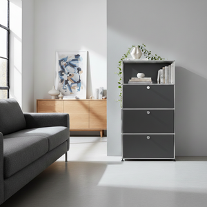 USM Haller Regal 1x4 mit 1 Ausziehtüre