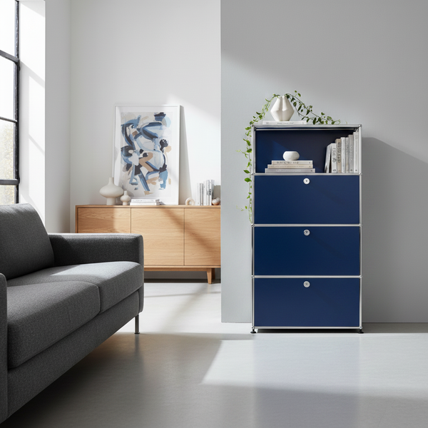 USM Haller Regal 1x4 mit 1 Ausziehtüre