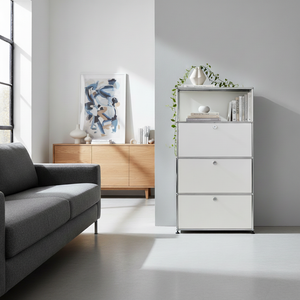 USM Haller Regal 1x4 mit 1 Ausziehtüre