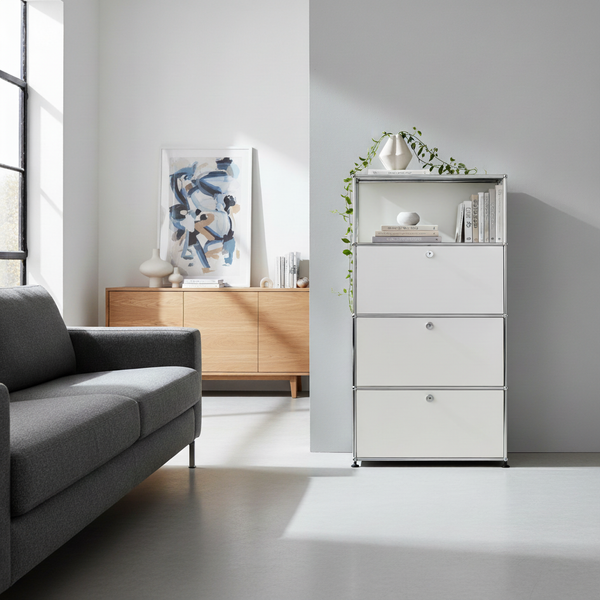 USM Haller Regal 1x4 mit 1 Ausziehtüre