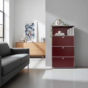 USM Haller Regal 1x4 mit 1 Ausziehtüre
