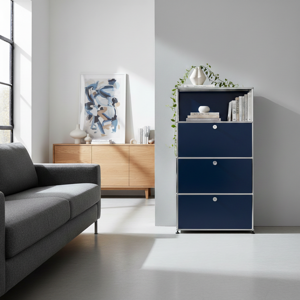 USM Haller Regal 1x4 mit 1 Ausziehtüre