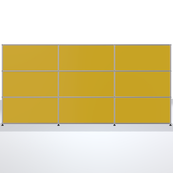 USM Haller Regal 3x3 Goldgelb