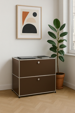 USM Haller Regal Schwarz 1x2