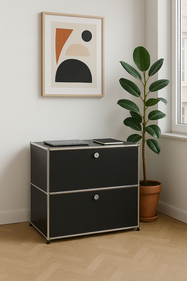 USM Haller Regal Schwarz 1x2