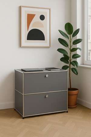 USM Haller Regal Schwarz 1x2