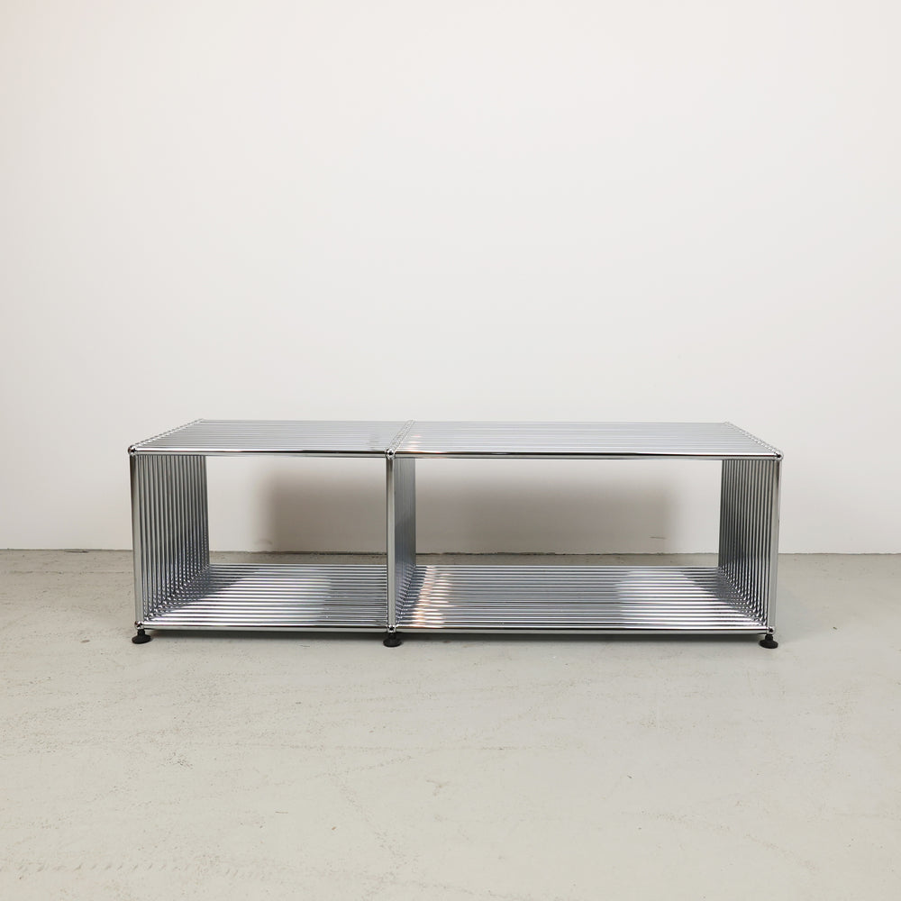 USM Haller Sitzbank aus verchromtem Rundstahl