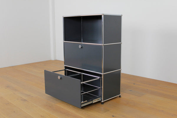 USM Haller Regal #1173 1x3 mit Ausziehtüre und Klapptüre