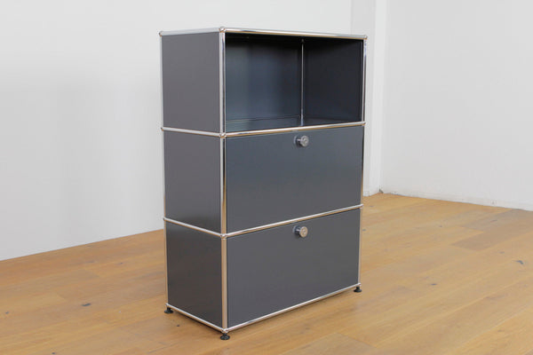 USM Haller Regal #1173 1x3 mit Ausziehtüre und Klapptüre