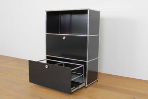 USM Haller Regal #1173 1x3 mit Ausziehtüre und Klapptüre