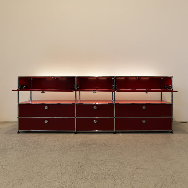 USM Haller E Sideboard Rubinrot 1x4
