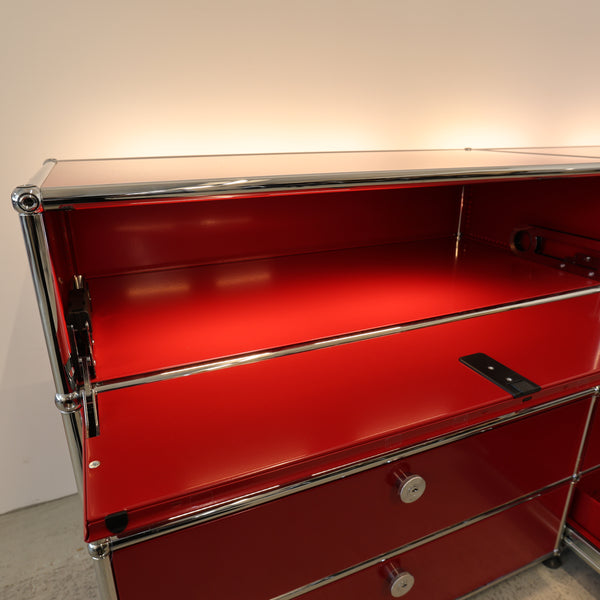 USM Haller E Sideboard Rubinrot 1x4