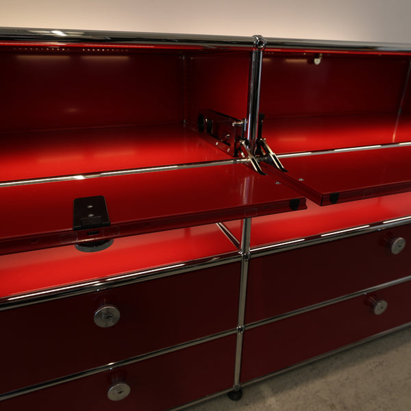 USM Haller E Sideboard Rubinrot 1x4
