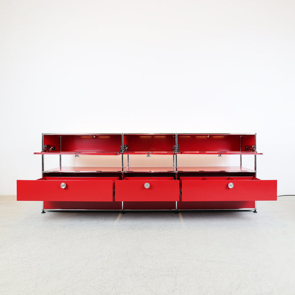 USM Haller E Sideboard Rubinrot 1x4