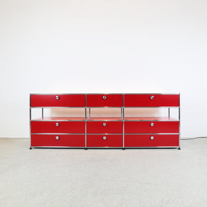 USM Haller E Sideboard Rubinrot 1x4