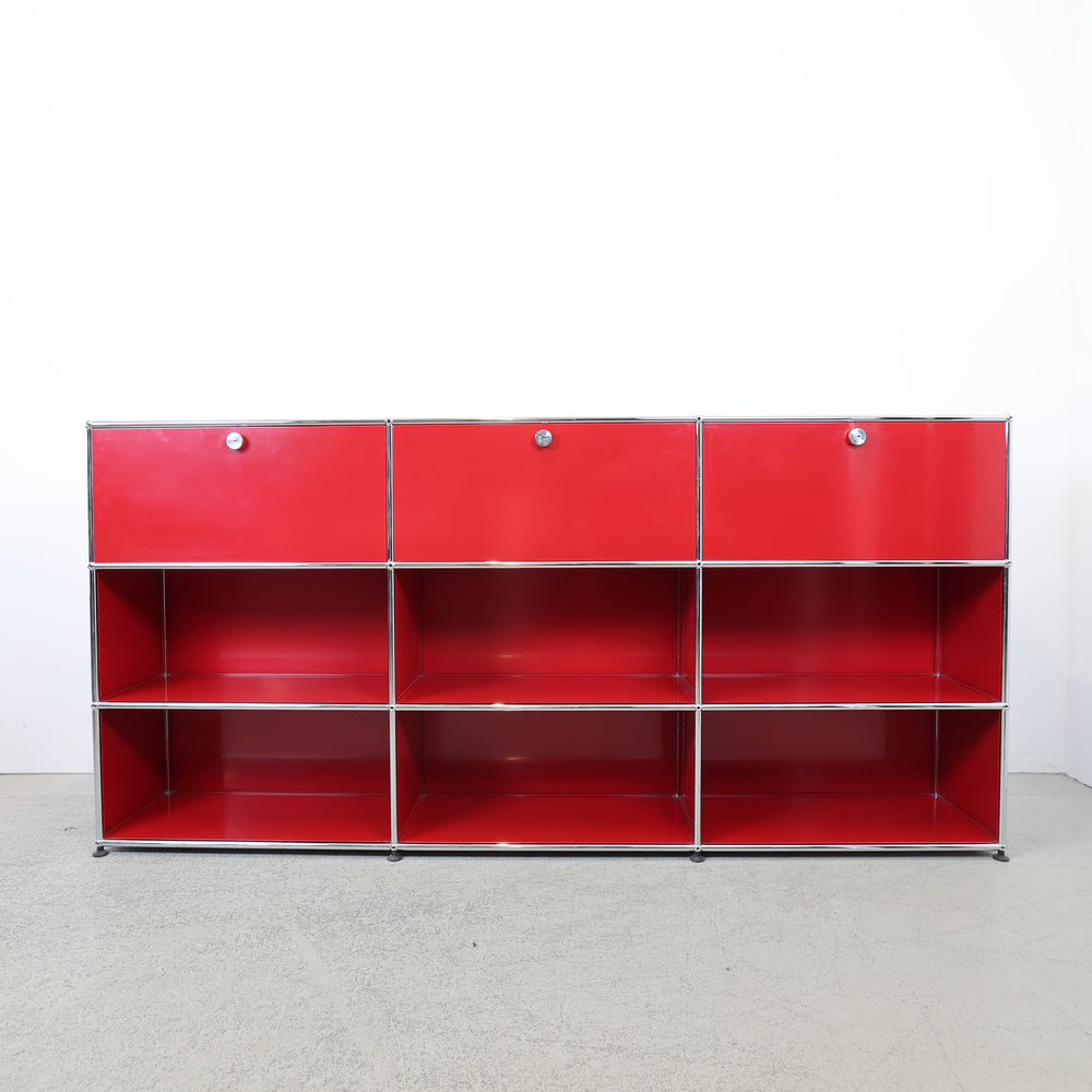 USM Haller Sideboard Rubinrot 3x3