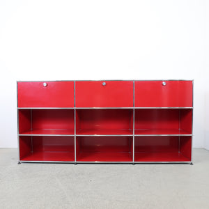USM Haller Sideboard rouge rubis 3x3