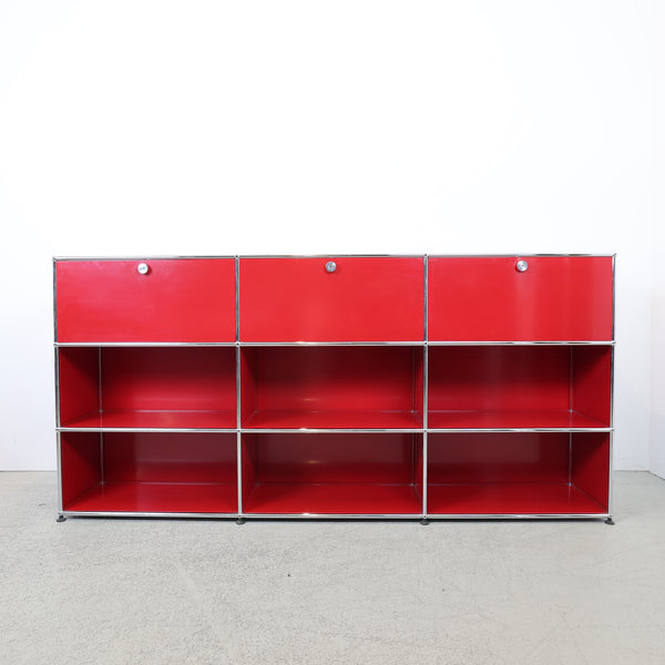 USM Haller Sideboard rouge rubis 3x3