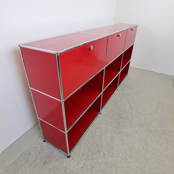 USM Haller Sideboard rouge rubis 3x3