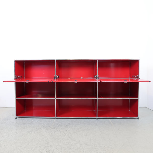 USM Haller Sideboard rouge rubis 3x3