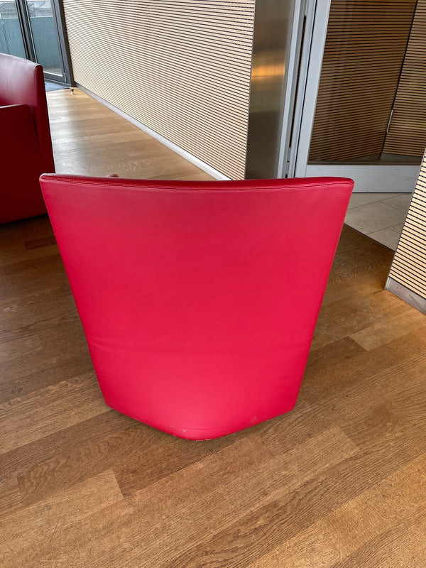 Baleri Italia Caprichair Fauteuil designer en cuir rouge