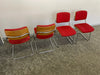 4 er Set Giroflex Freischwinger Stuhl • Rot