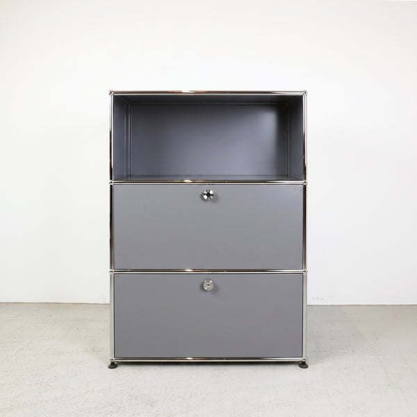 USM Haller Regal #1173 1x3 mit Ausziehtüre und Klapptüre