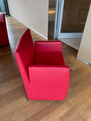 Baleri Italia Caprichair Fauteuil designer en cuir rouge