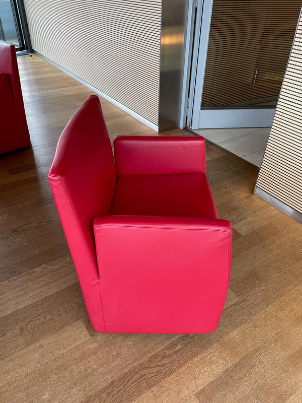 Baleri Italia Caprichair Fauteuil designer en cuir rouge