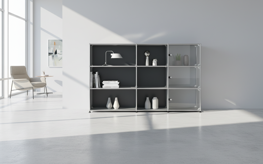 USM Highboard mit Vitrine #3674