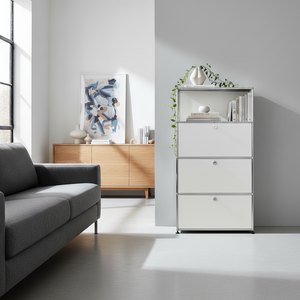 USM Haller Regal 1x4 mit 1 Ausziehtüre