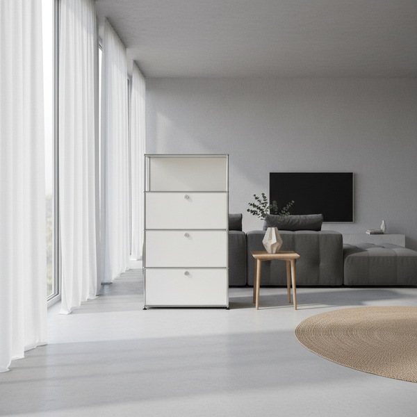 USM Haller Regal 1x4 mit 1 Ausziehtüre