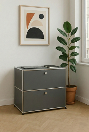 USM Haller Regal Schwarz 1x2