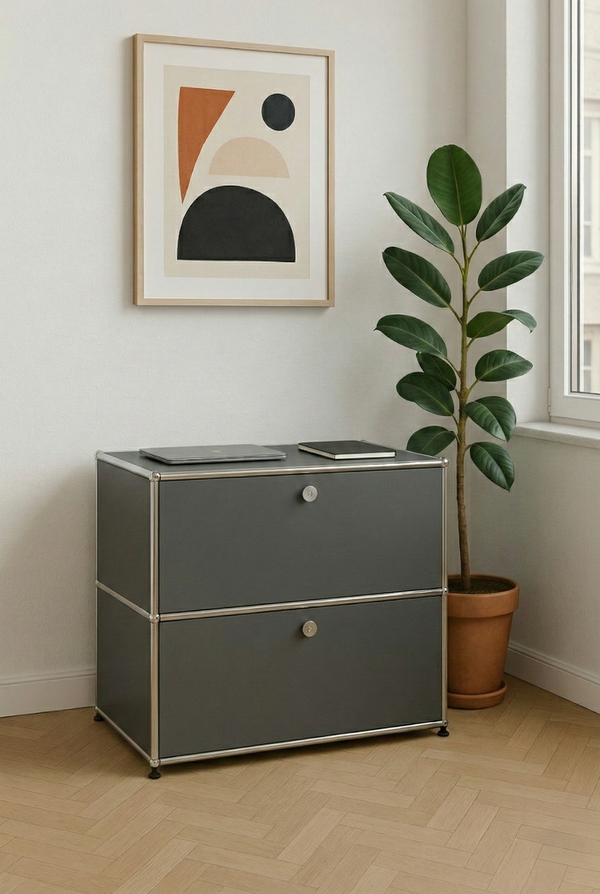USM Haller Regal Schwarz 1x2